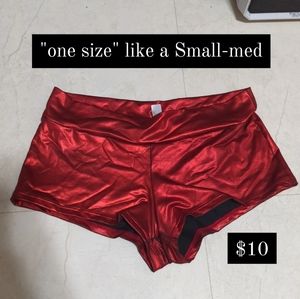 Shinny rave shorts